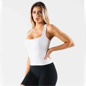 Alphalete White Fitted Tank Top